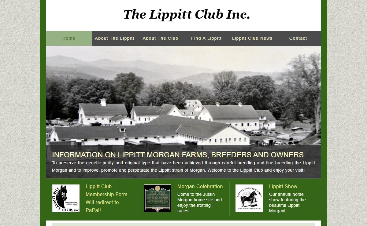The Lippitt Club Inc. Lippitt Morgan Farms, Breeders & Owners.