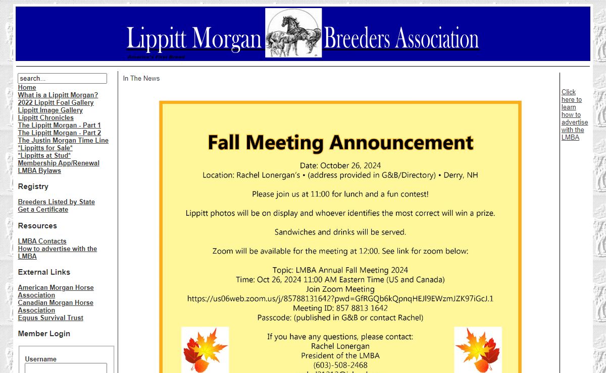 Lippitt Morgan Breeders Association