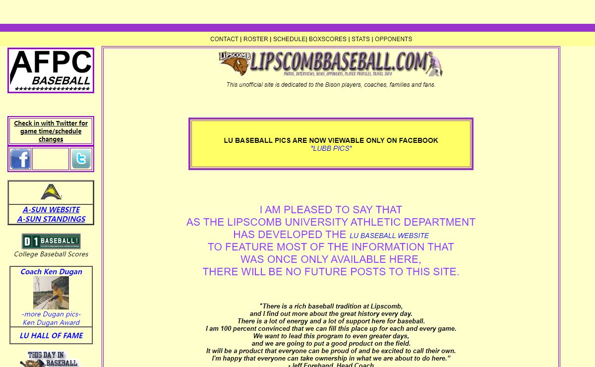 Lipscombbaseball Index