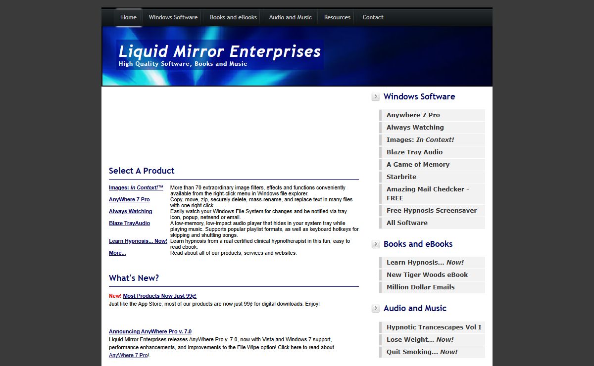 Liquid Mirror Enterprises - Software Books Web Sites Services eBooks