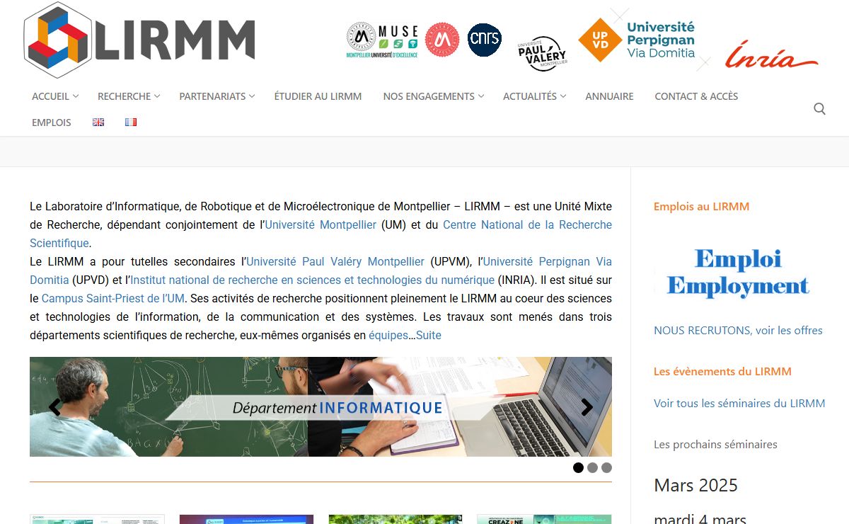 LIRMM – Laboratoire Informatique Robotique et Microélectronique de Montpellier