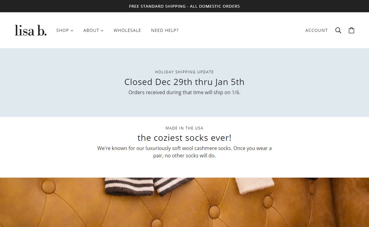 made in USA wool cashmere socks, cotton knits | leather clogs