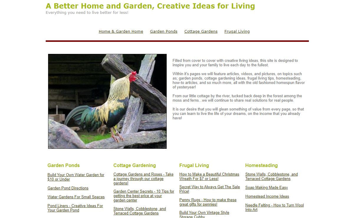 A Better Home and Garden - Home Decorating, Garden Ponds, Cottage Gardens