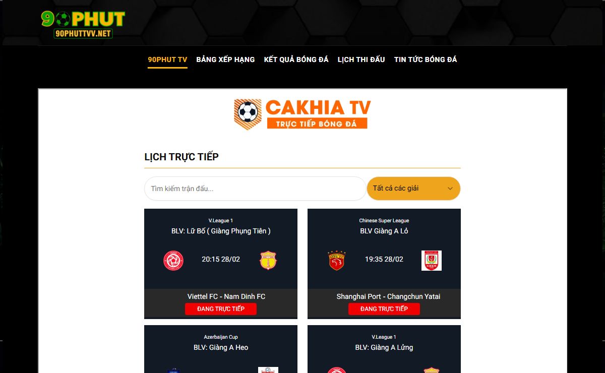 90PHUT TV - Giúp bạn sống trọn từng khoảnh khắc cùng bóng đá