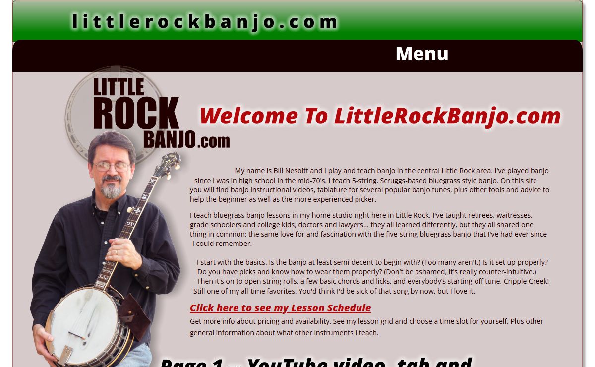 LittleRockBanjo.com... YouTube video links