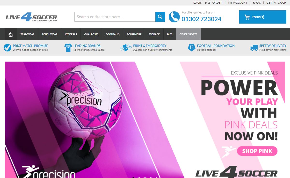 Live4Soccer - Football Goalposts, Kit Deals + Football Supplier