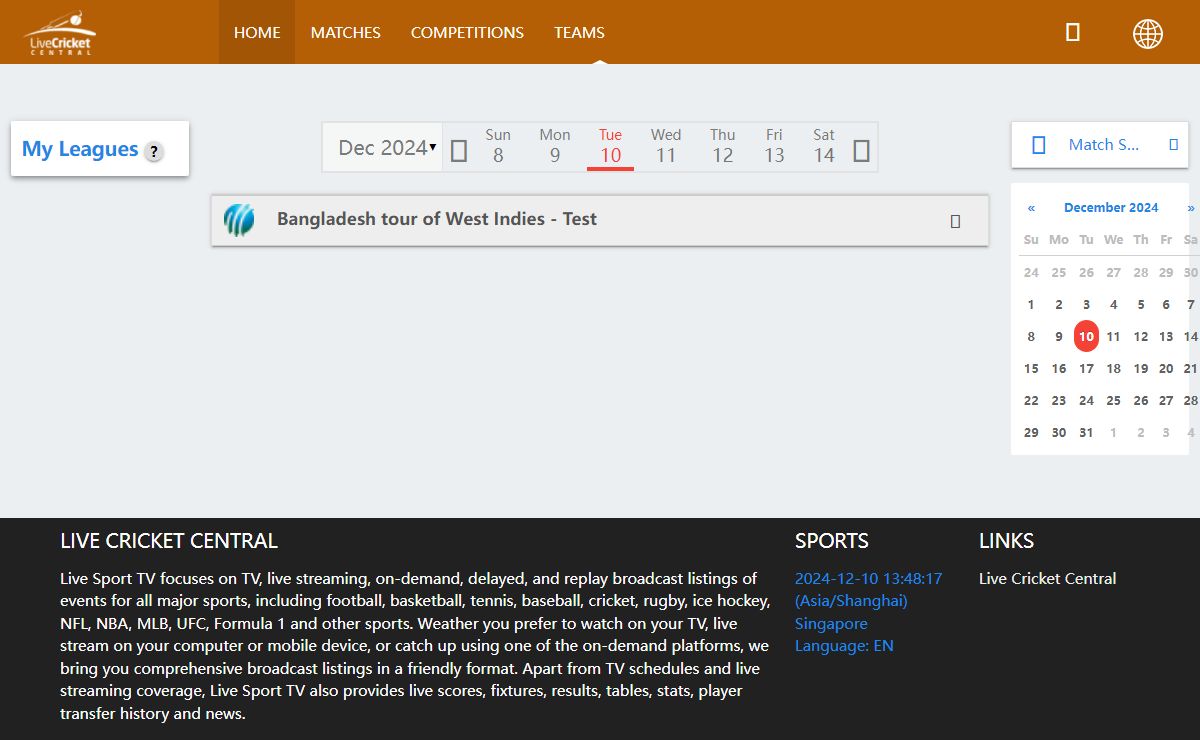 Live Cricket TV Guide Schedule & Streaming - Live Cricket TV
