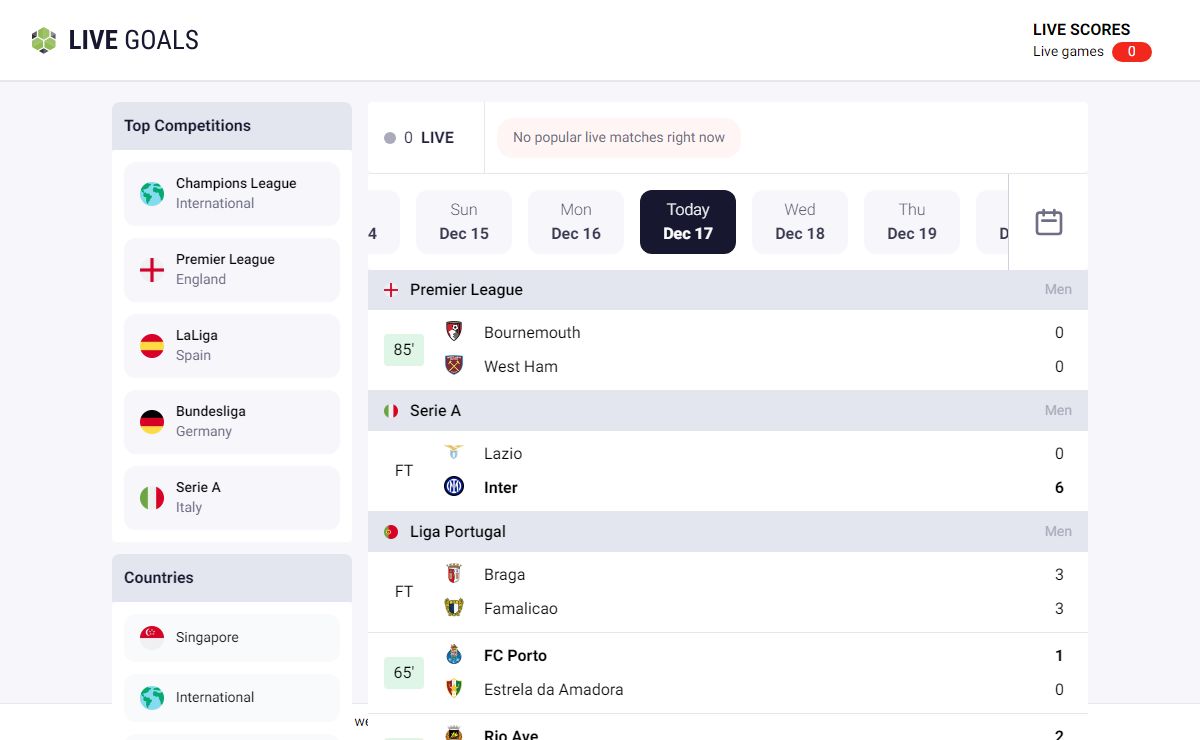 Livegoals.com: Live Football Scores, Standings and Matches! 2024 football | Livegoals.com