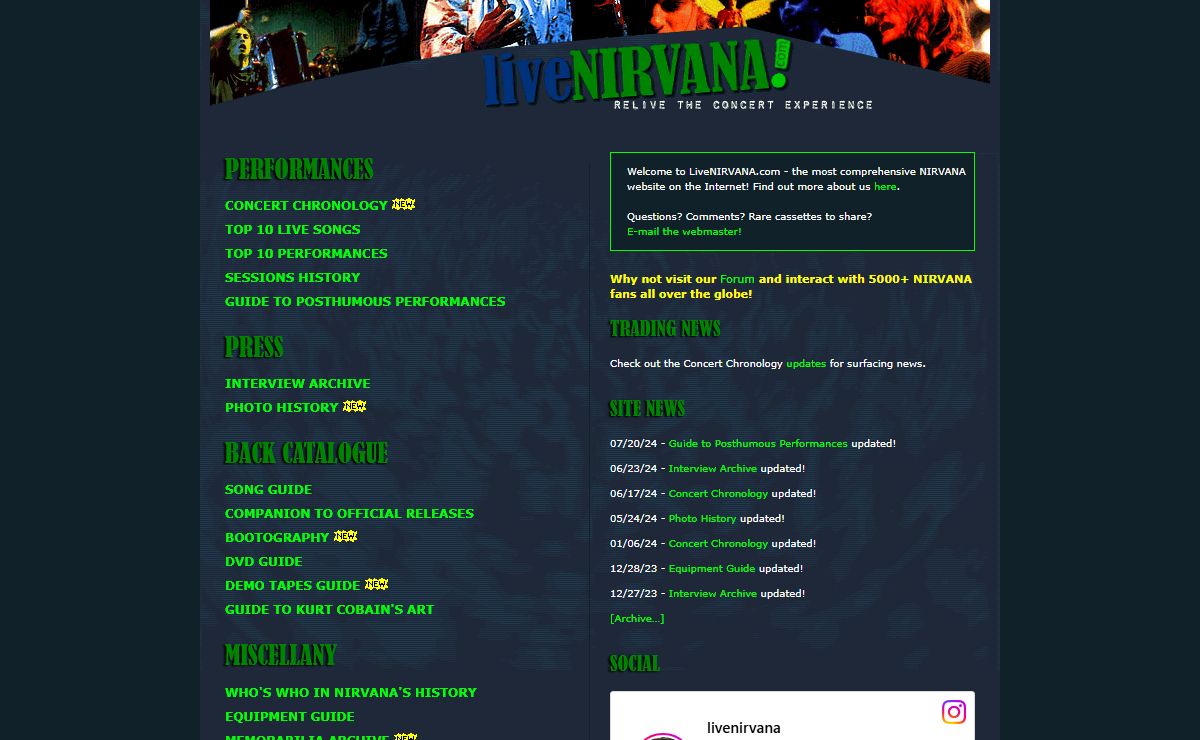 Live Nirvana - Welcome to LiveNIRVANA.com