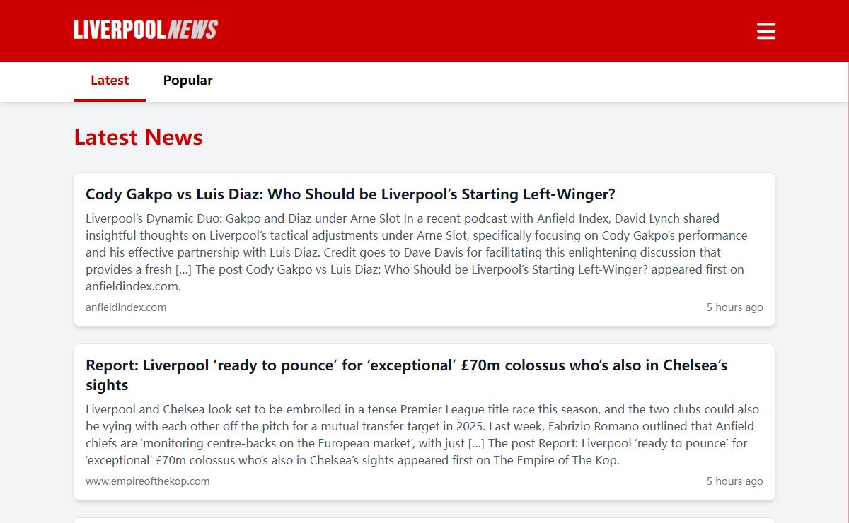 Liverpool News - Latest Football Updates