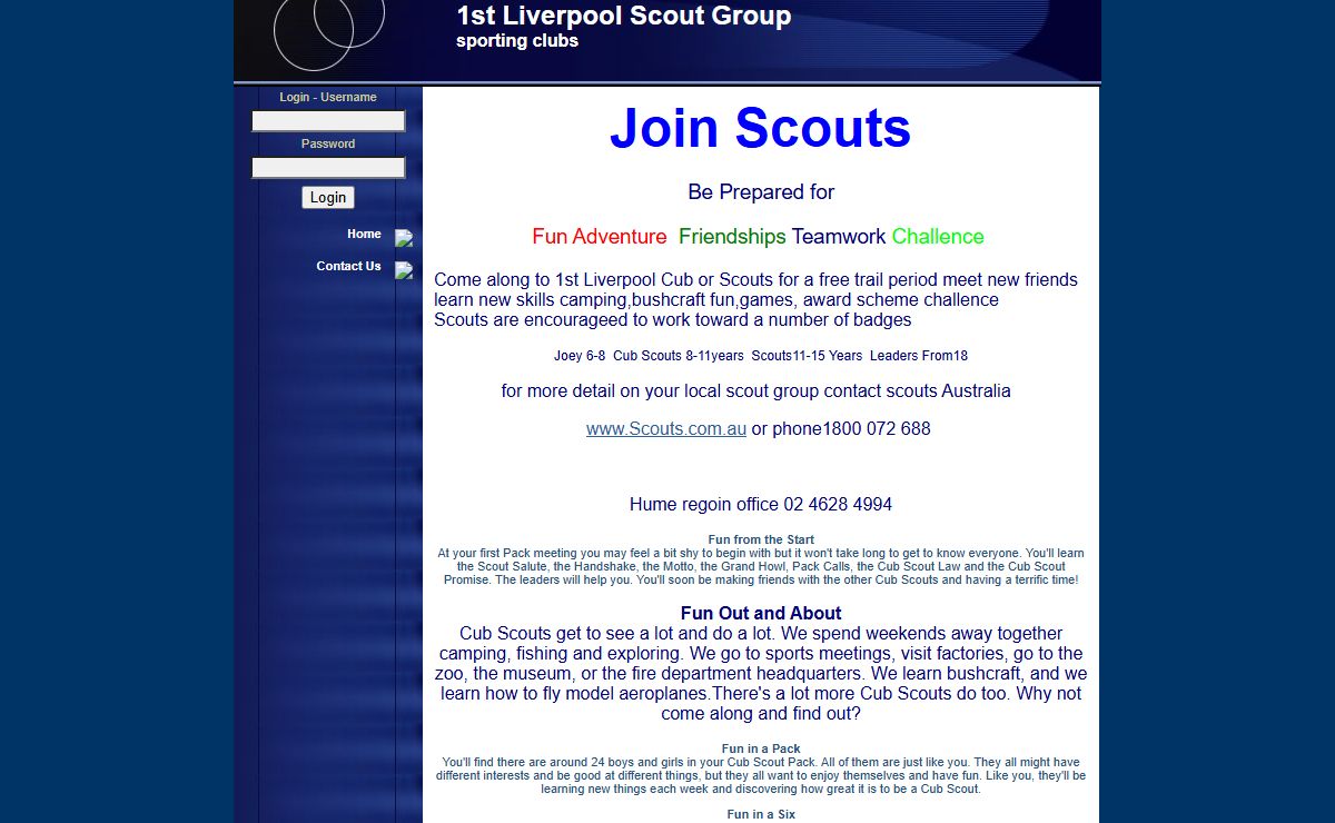 1st Liverpool Scout Group - sporting clubs
