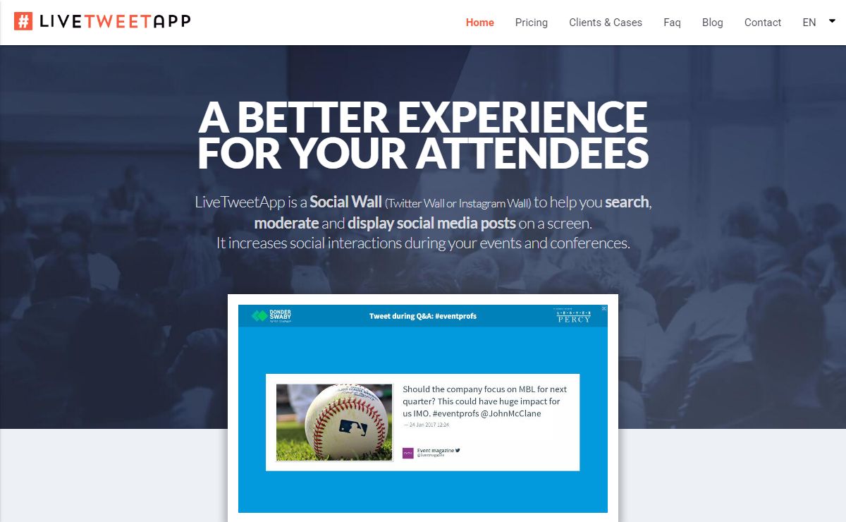 Social wall & Tweet wall tool for event and conference - LiveTweetApp - LiveTweetApp