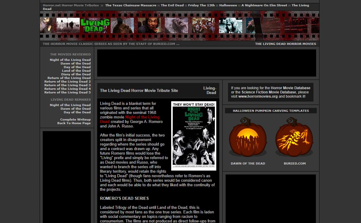The Living Dead Horror Movie Tribute Site - Living Dead Horror Movies - Living-Dead.com - Horror Films