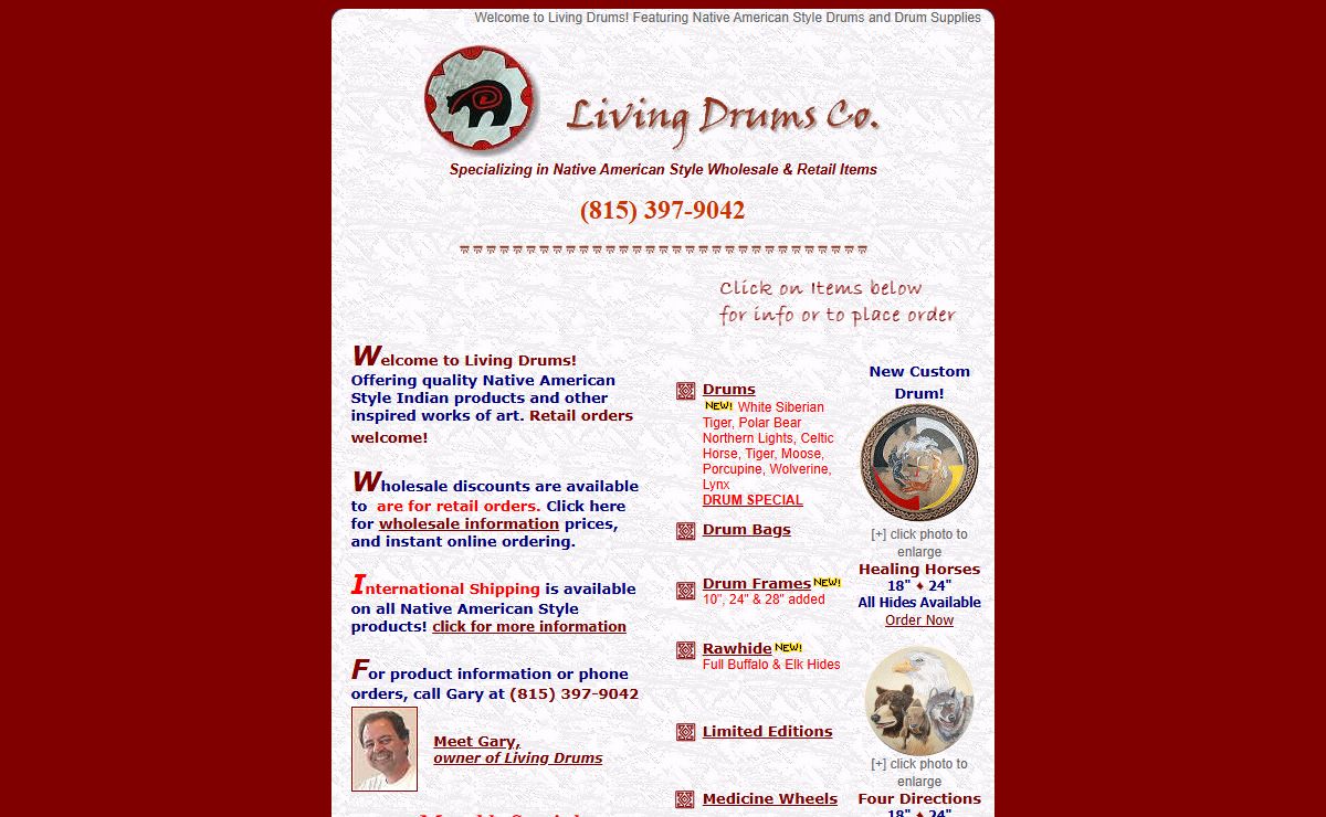 Native American Style Indian Drums, Rattles, Flutes, Bags, Medicine Wheels, Hides, Sage, Tea and Crafts by Living Drums