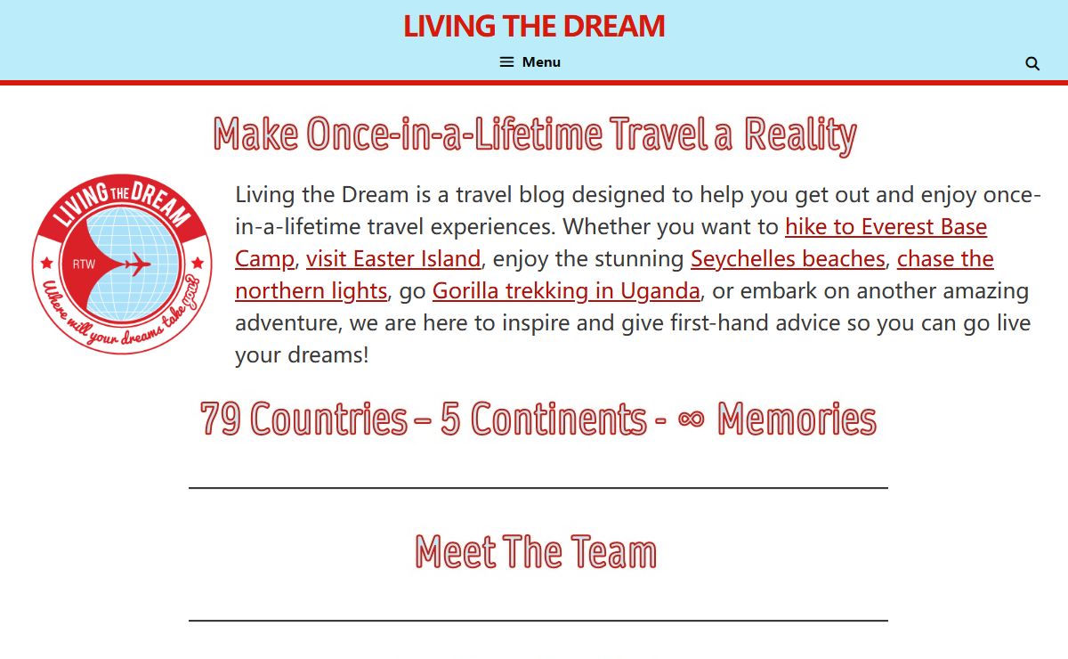 Living the Dream - Once-in-a-Lifetime Travel Experiences
