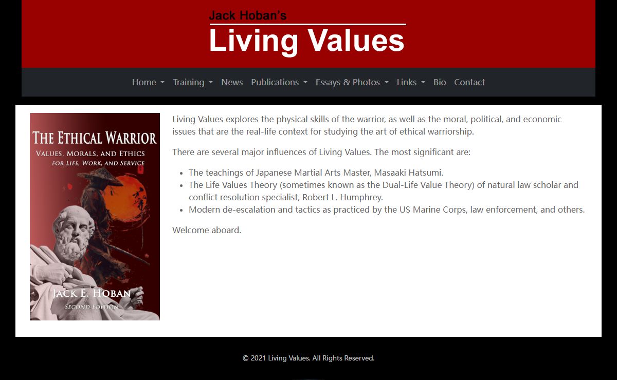 Living Values explores the physical, mental and ethical world of the warrior