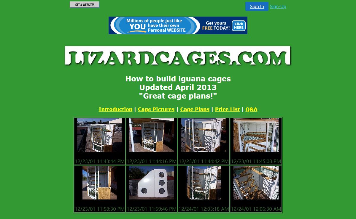 How to build iguana cages from Lizardcages.com