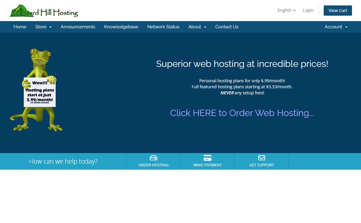 Portal Home - Lizard Hill Hosting