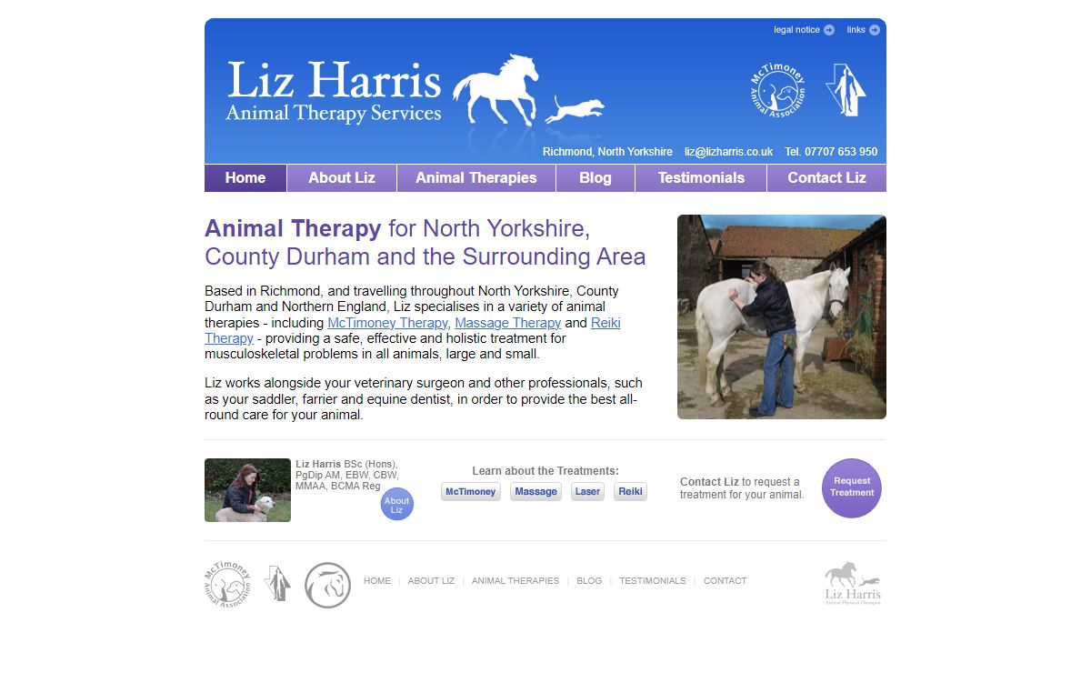 Liz Harris Animal Physical Therapy - McTimoney, Massage & Reiki Therapy to North Yorkshire, County Durham