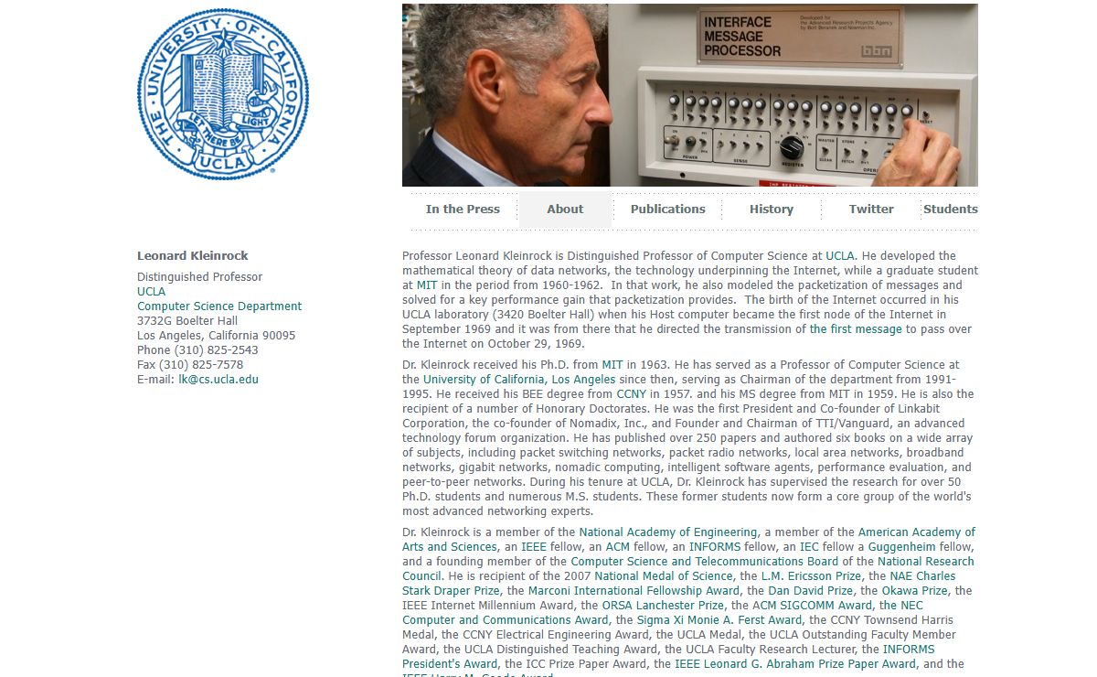 Leonard Kleinrock's Home Page