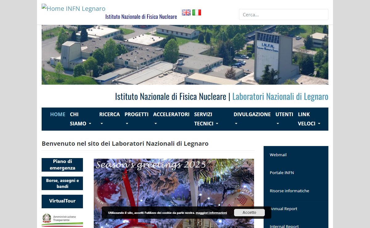 Home INFN Legnaro – Istituto Nazionale di Fisica Nucleare