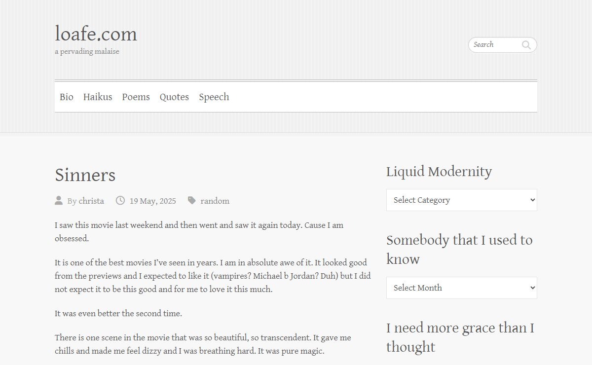 loafe.com – a pervading malaise