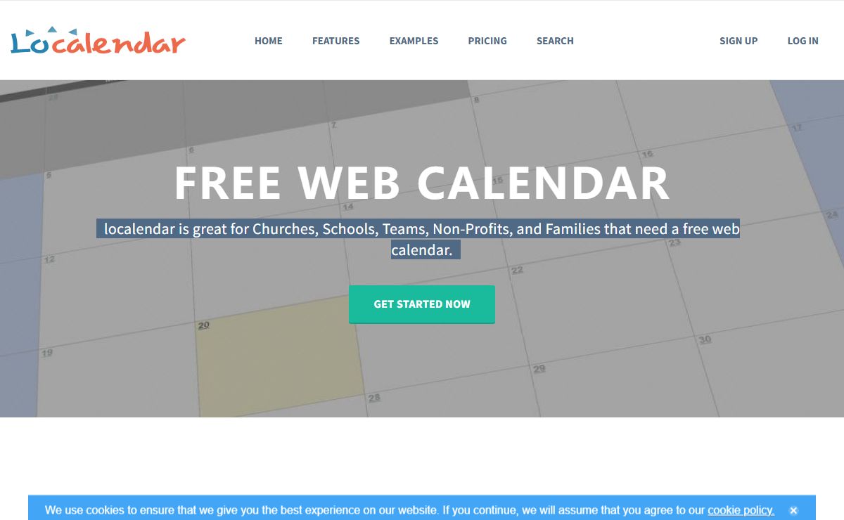 Free Web Calendar for Webmaster, School, Family, Churches | localendar