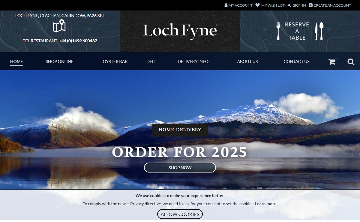 Buy the Finest Scottish Salmon, Oysters, Mussels & Shellfish Online