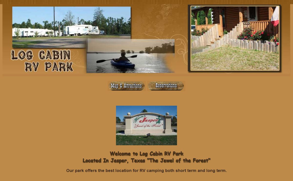 RV Park Lake Sam Rayburn BA Steinhagen Lake Jasper Log Cabin RV Park East Texas