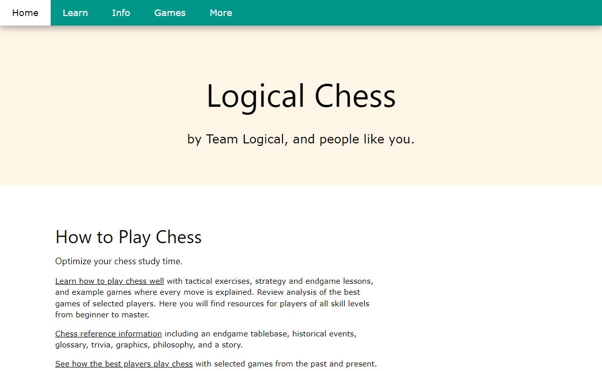 Logical Chess, Teaching you the game of chess since 1994. - www.logicalchess.com