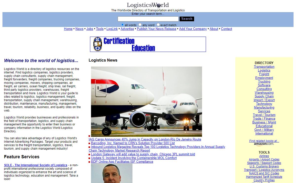 Logistics World: The Worldwide Directory of Transportation and Logistics