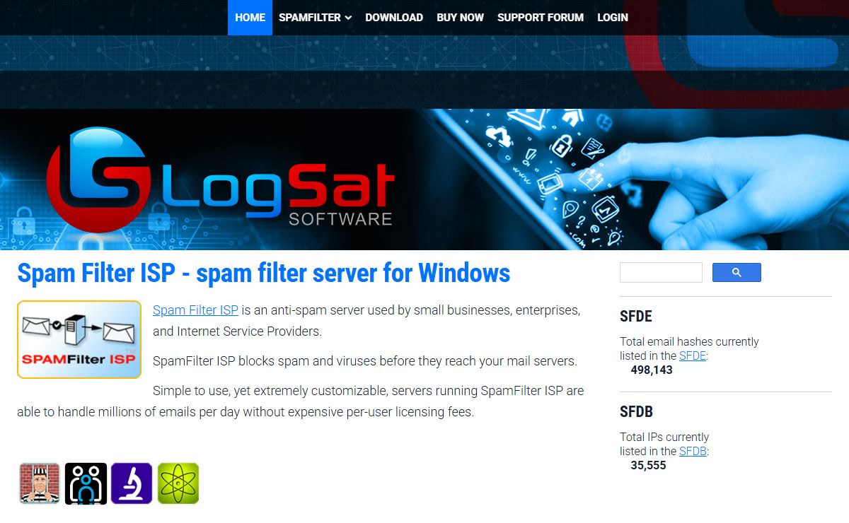 Spam Filter ISP - spam filter server for Windows | LogSat Software