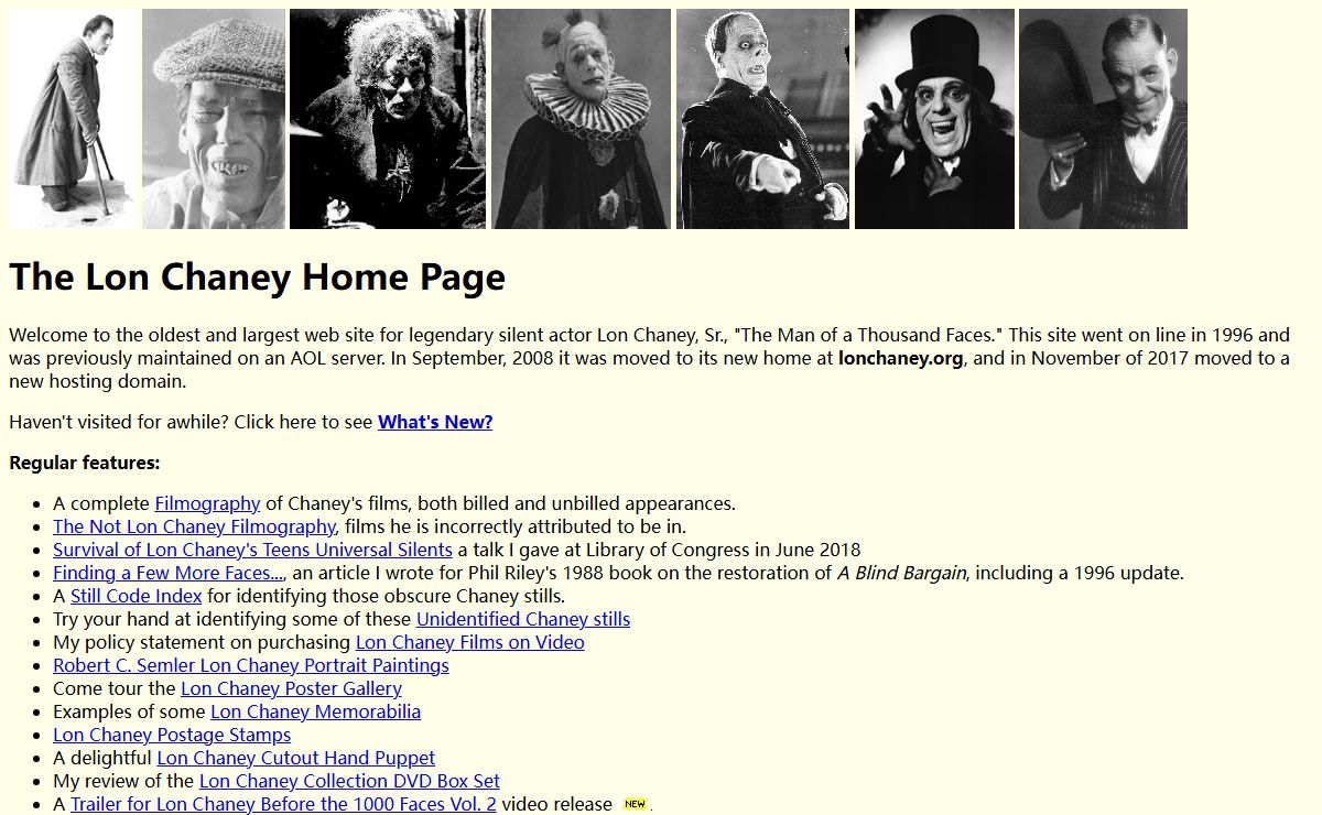 The Lon Chaney Home Page