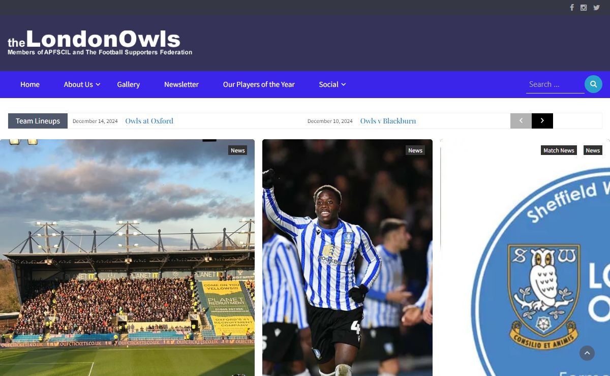 The London Owls – Sheffield Wednesday supporters club for Wednesdayites living in London and the south east