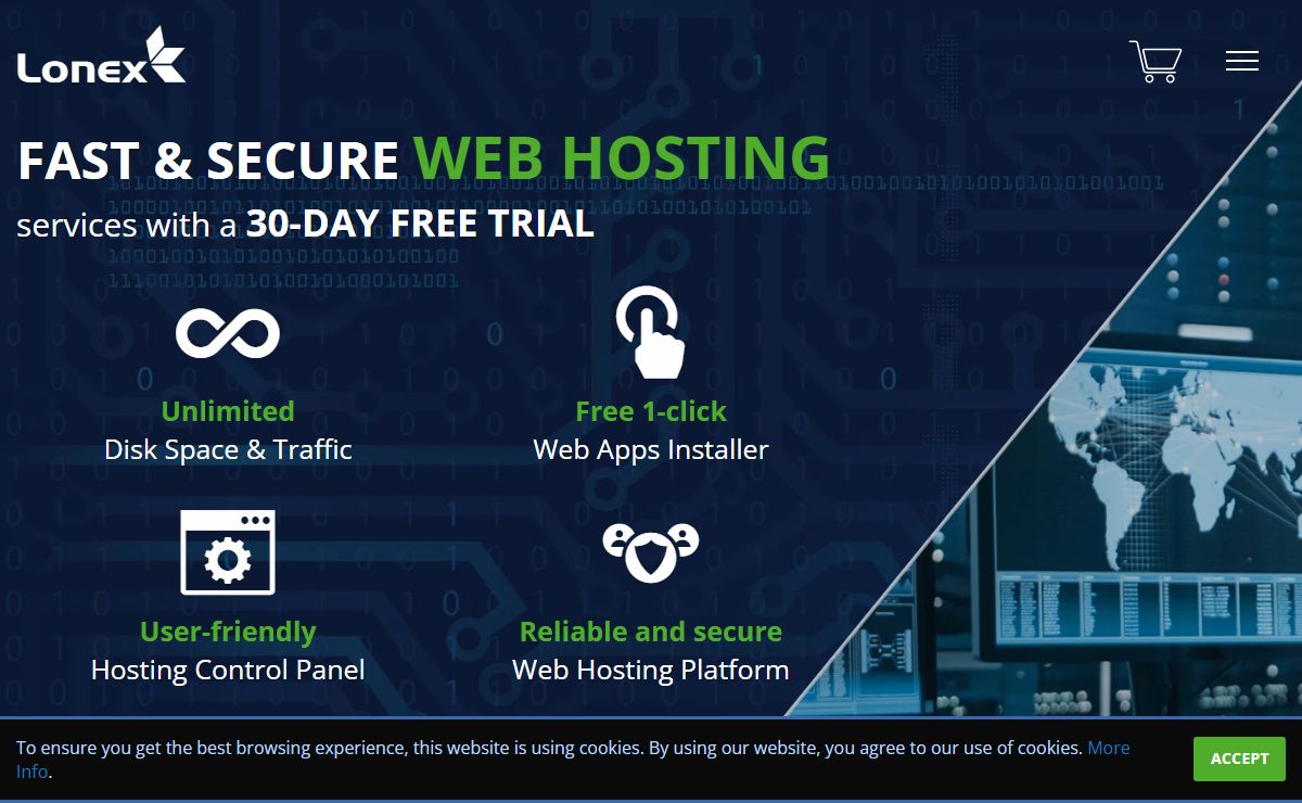 Fast & secure web hosting services with a 30-day Free Trial | Lonex