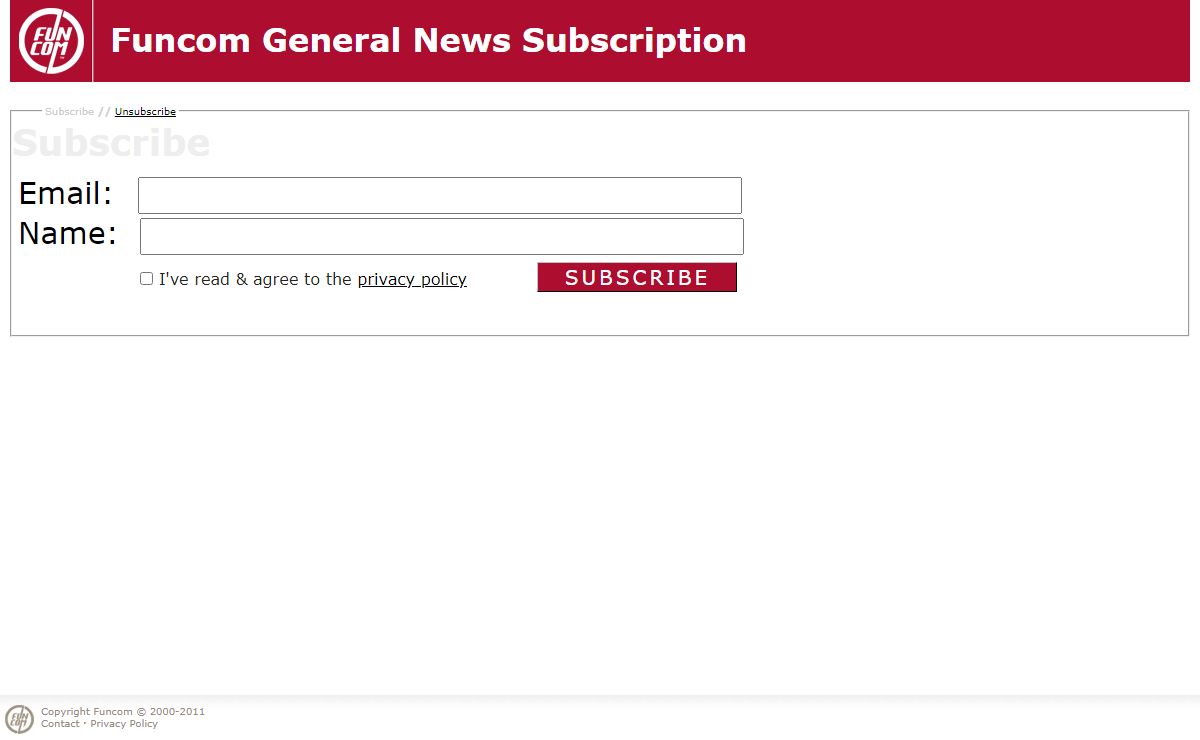 Funcom General News Subscription