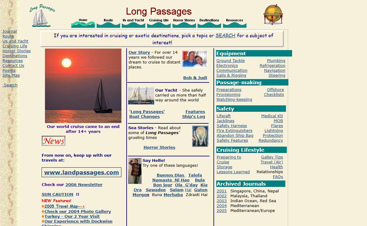 Long Passages Cruiser Resource - If you are interested in the sea or exotic destinations