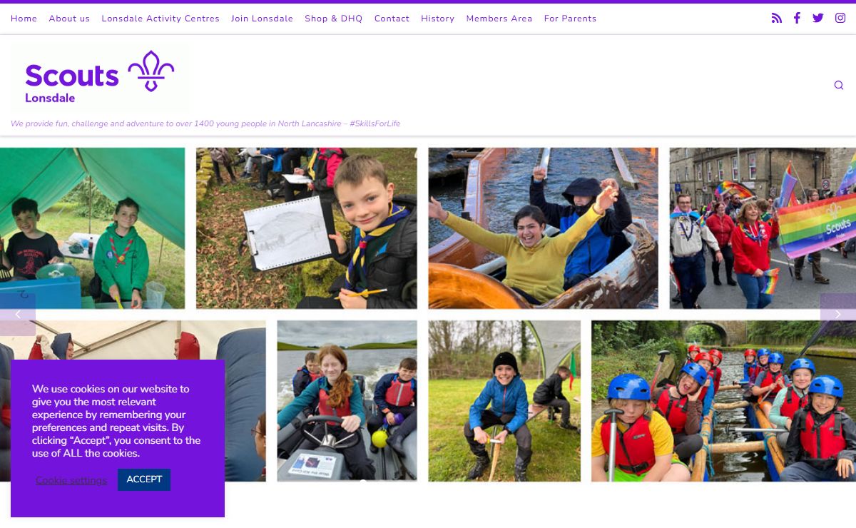 Lonsdale District Scouts – We provide fun, challenge and adventure to over 1400 young people in North Lancashire – #SkillsForLife