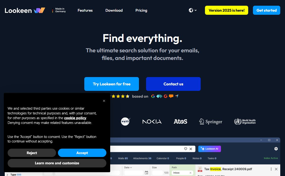 Lookeen Desktop Search - Search Windows and Outlook