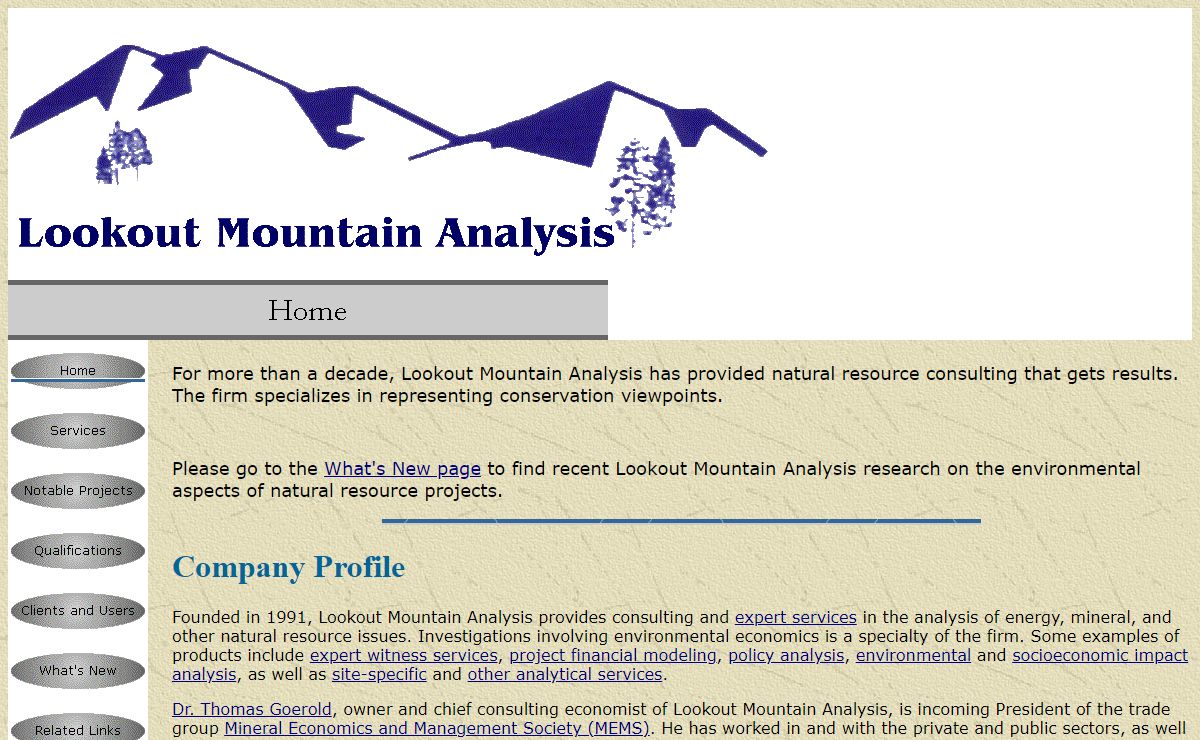 Environmental economics by Lookout Mountain Analysis,Energy and Mining Economics