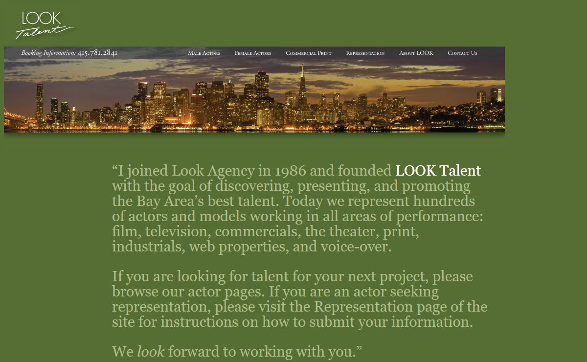 Look Talent San Francisco Call Us Today (415) 781-2841