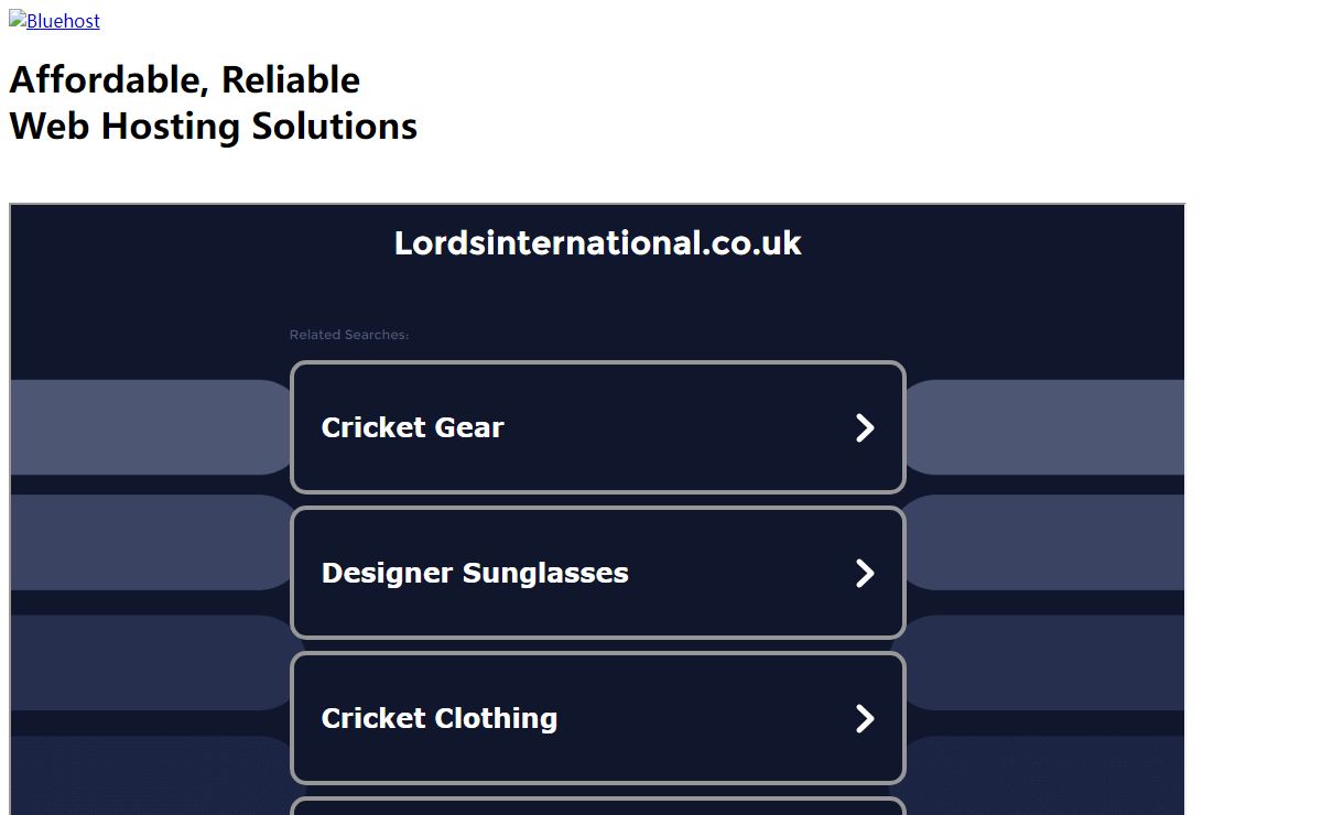 Welcome lordsinternational.co.uk - BlueHost.com