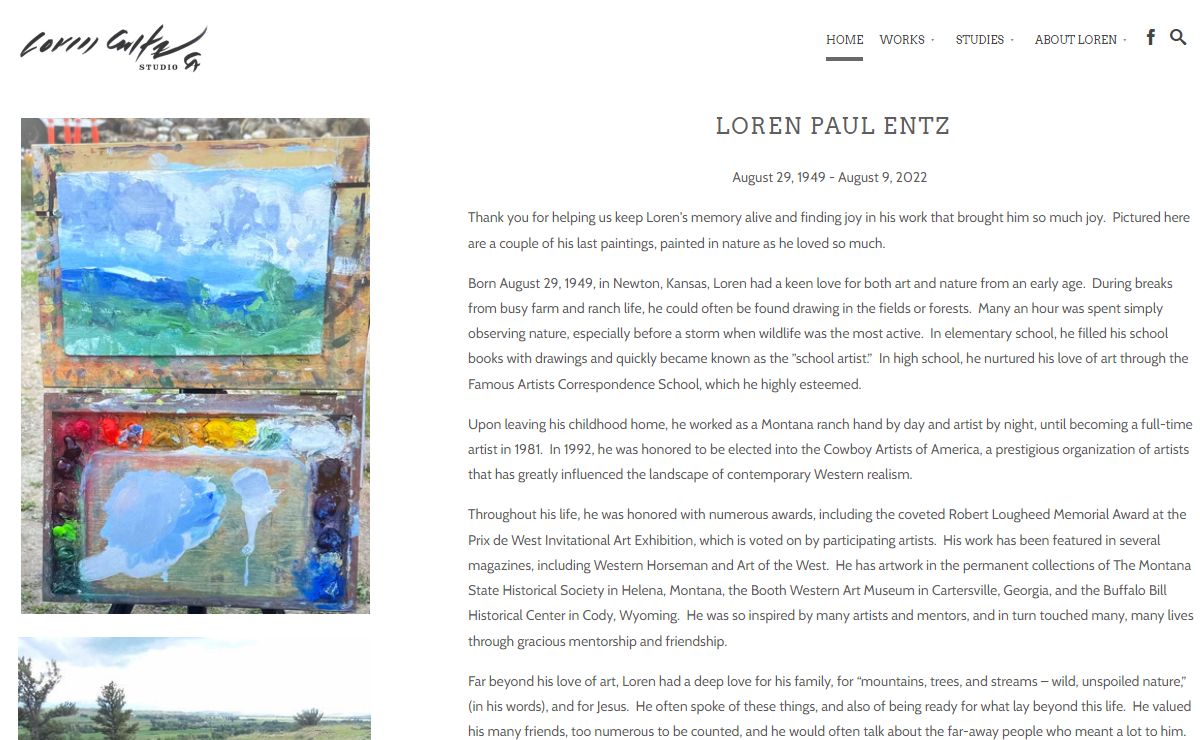 Western Art by Cowboy Artist Loren Entz: Originals & Prints
