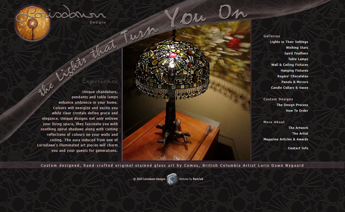 Lorisdawn Designs - The Lights That Turn You On - Custom Designed and Handcrafted Stained Glass Lighting and Artwork in Comox, British Columbia, Canada