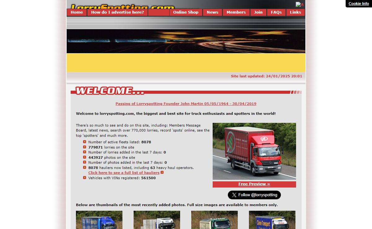 Lorryspotting.com - The UK's BIGGEST Lorry Database. Information on Eddie Stobart and many other fleets