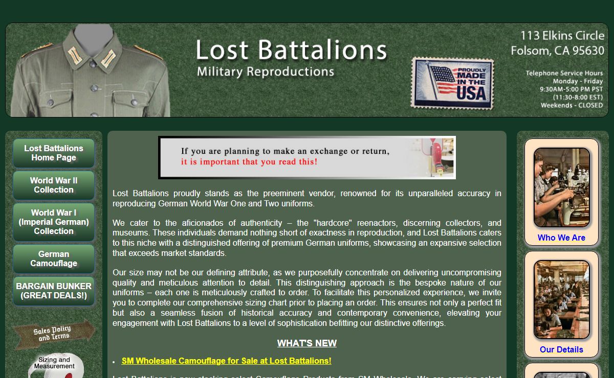 Lost Battalions, Historic Reproductions