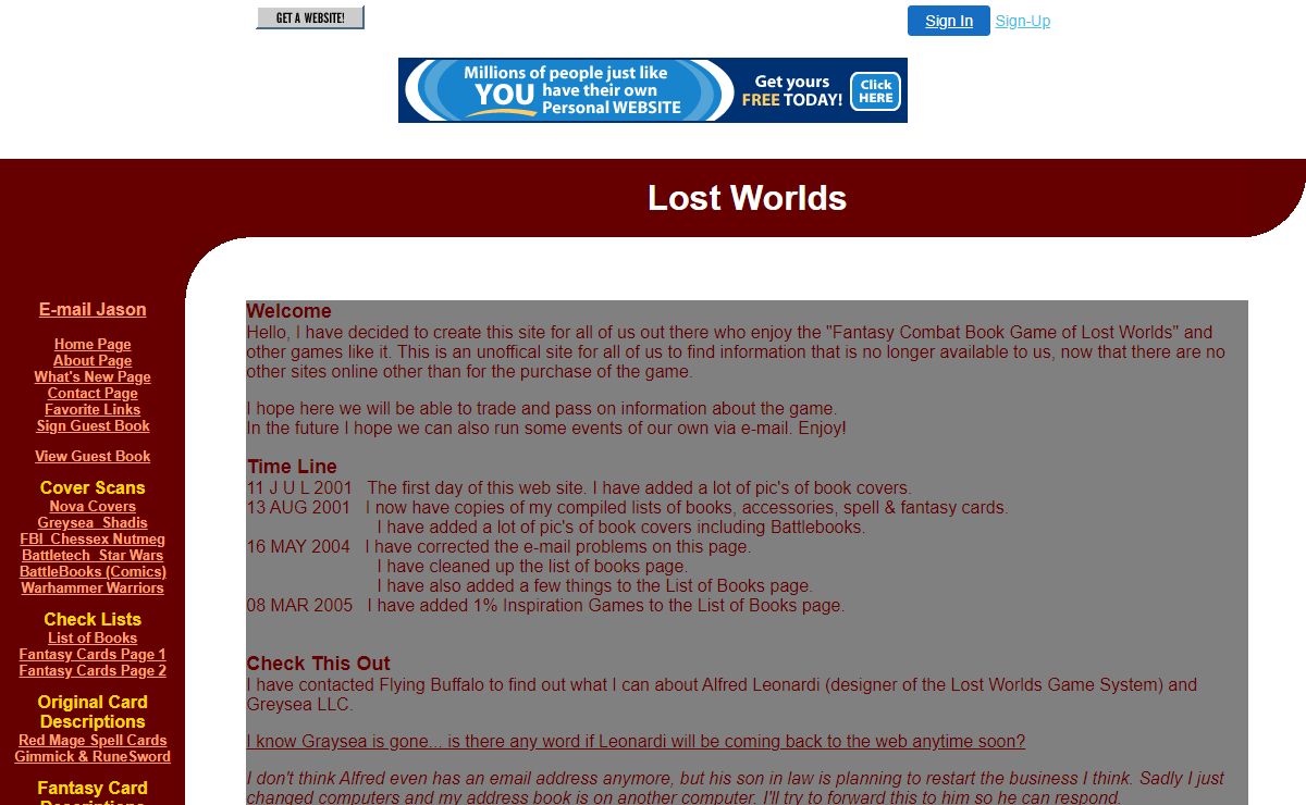 Lost Worlds Home Page