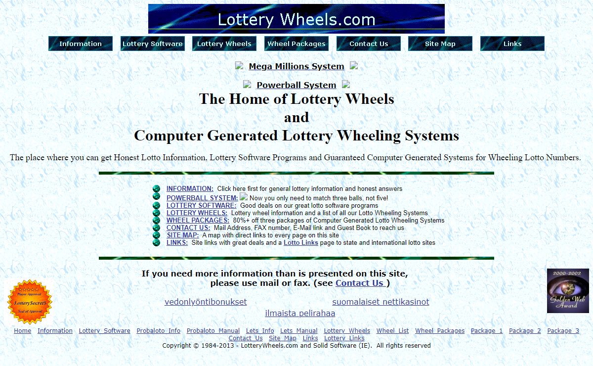 LotteryWheels.com - Lottery Wheels and Lottery Wheeling Systems