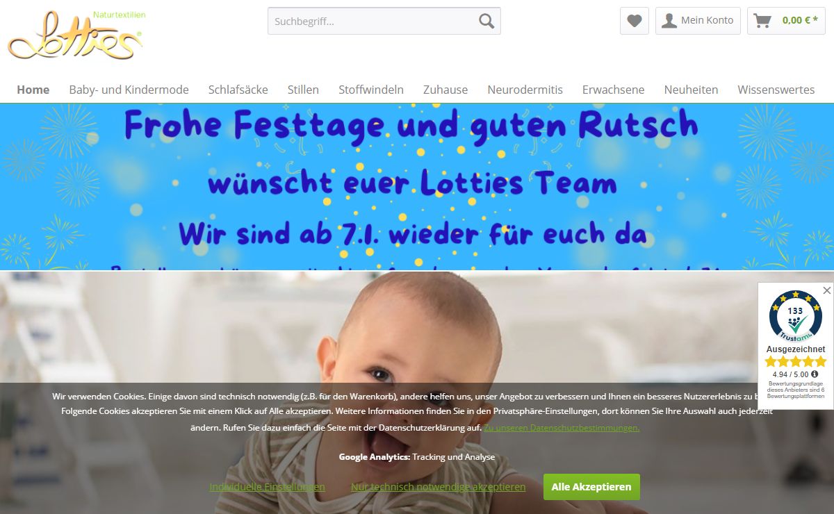 Bio Kleidung, Bio Babykleidung & ökologische Kleidung | Lotties Naturtextilien | Lotties - zertifizierte Bio-Kleidung für Baby & Kind