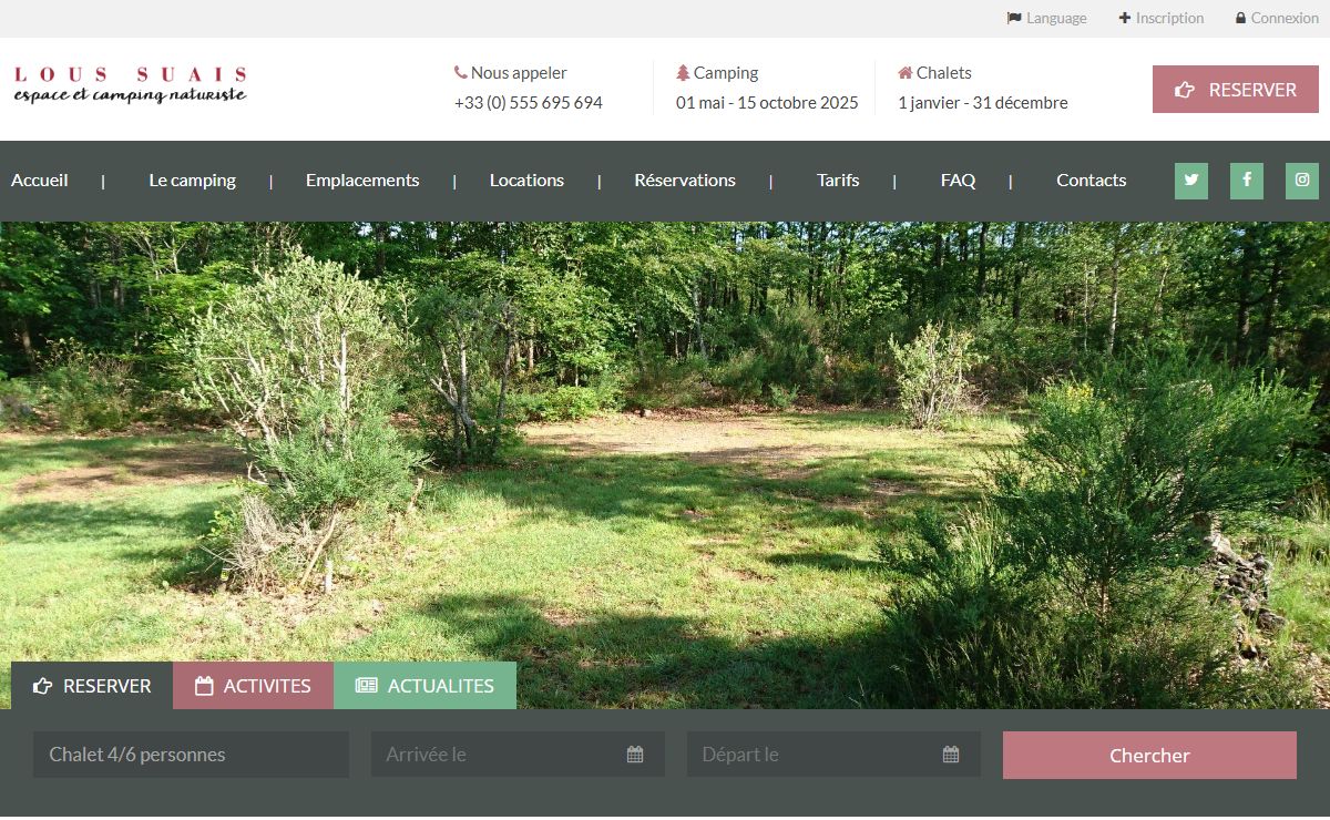Lous Suais - Espace et camping naturiste